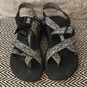 Chaco Black and White Strappy Sandals